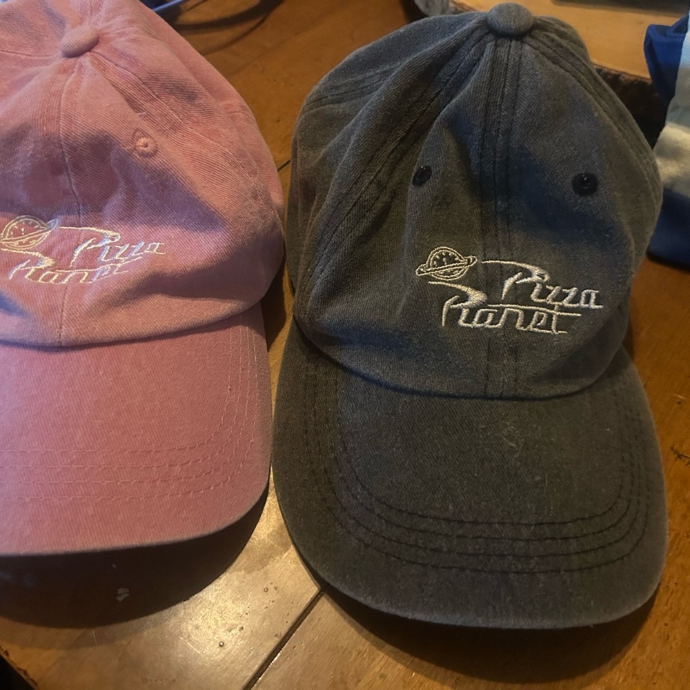 Pizza Planet Pink and Gray Caps